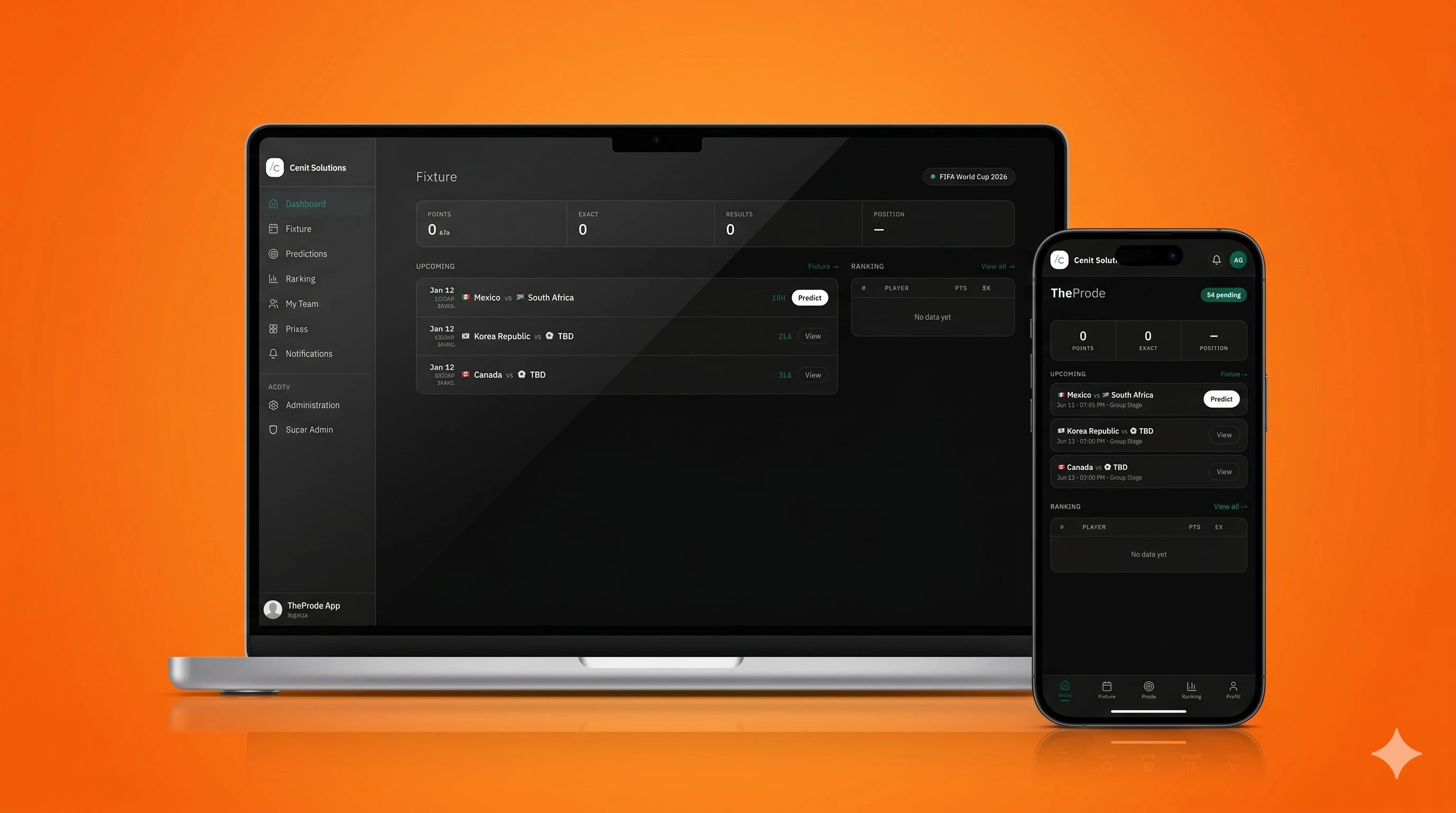 TheProde dashboard on desktop and mobile